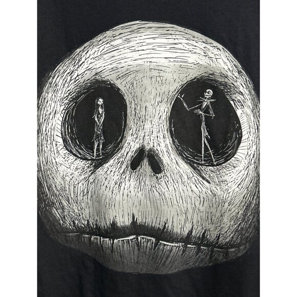 Disney Nightmare Before Christmas 2XL Graphic T-Shirt Jack & Sally Black Casual - Picture 2 of 6